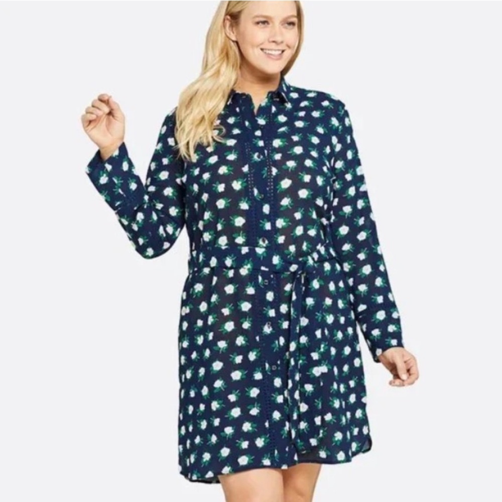 Draper James x Lands’ End Magnolia Shirt Dress Size XS